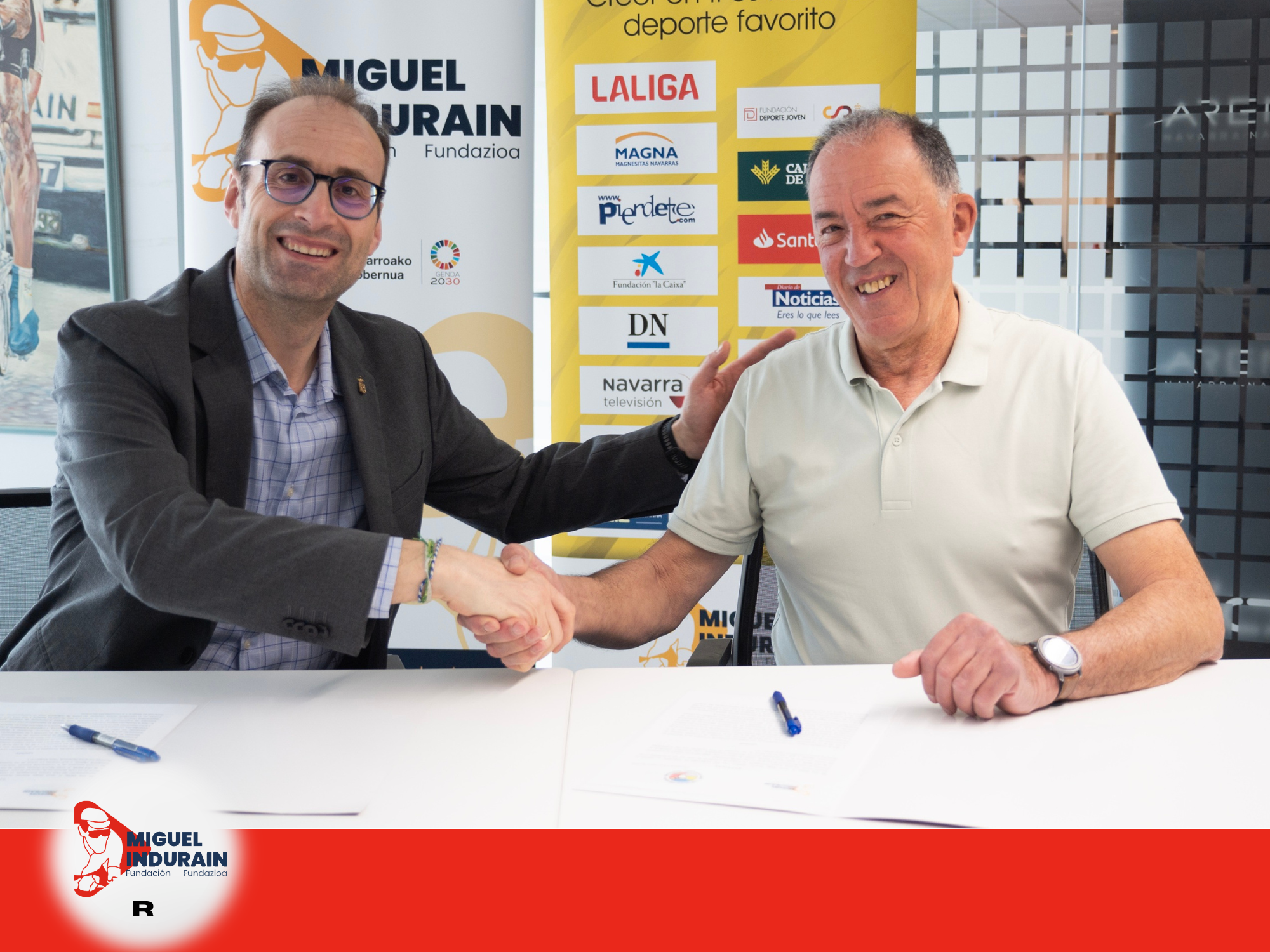 La Fundación Miguel Induráin Fundazioa firma un convenio de colaboración con el Club Ciclista Ermitagaña - 2