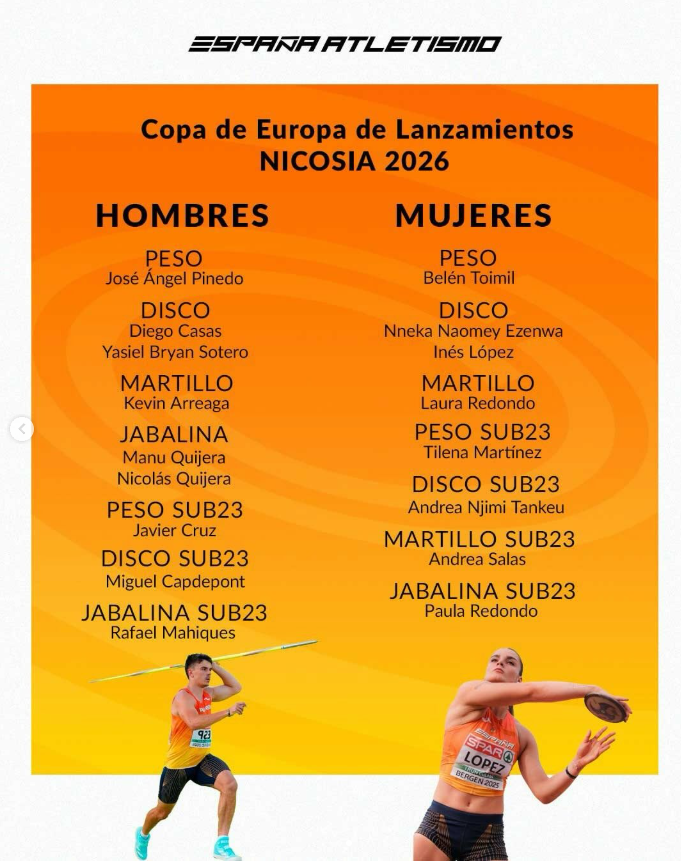 Los hermanos Quijera lideran la expedición nacional en la Copa de Europa de Lanzamientos - Imagen 3