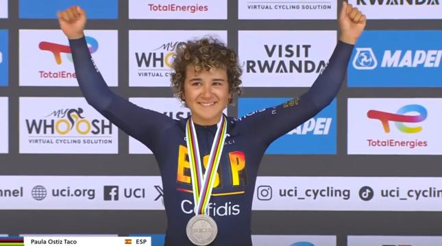 Paula Ostiz, subcampeona del mundo júnior en contrarreloj